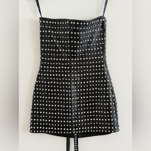 Retrofete RHYA Embellished Leather Dress $1998 Size Small S - Picture 5 of 16